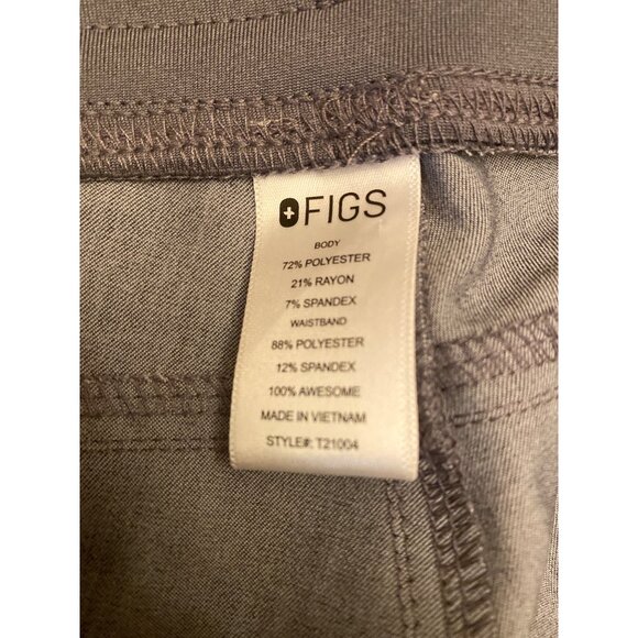 FIGS Light Gray Straight Leg Pants Elastic Waist Drawstring Pockets Size Large - Picture 4 of 6